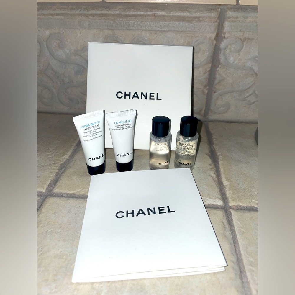 4 pc CHANEL Skincare Fundamentals- 4 set includes mini Chanel box and info sheet